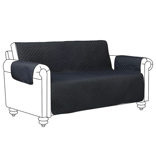 Cover Bonanza Indoor Loveseat Slipcover, Black/Charcoal, 54"Wx21"Dx25"H 51-001-013801-EC - main